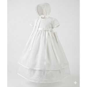 Col en dentelle écru 42cm femme en tulle avec des fleurs brodées